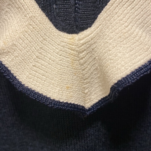 Tory Burch Sport Performance Cashmere Ruffle Half-Zip Sweater - Navy XL * read - Picture 14 of 15